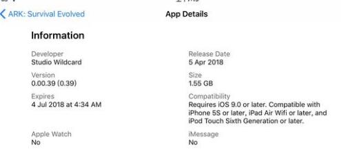 方舟生存进化iOS配置要求 苹果什么手机能玩
