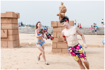 中国第一神箭手张娟娟亲临皇室沙滩运动会