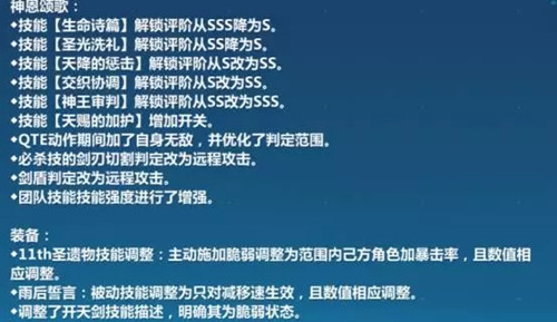 崩坏3测试服9月30日更新 火八神恩技能调整